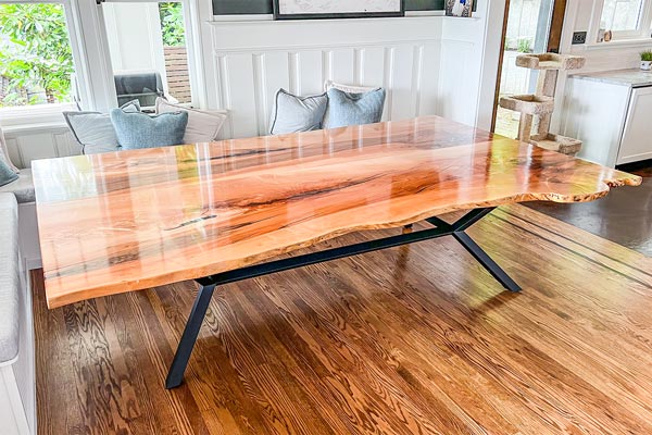 live edge slab kitchen table