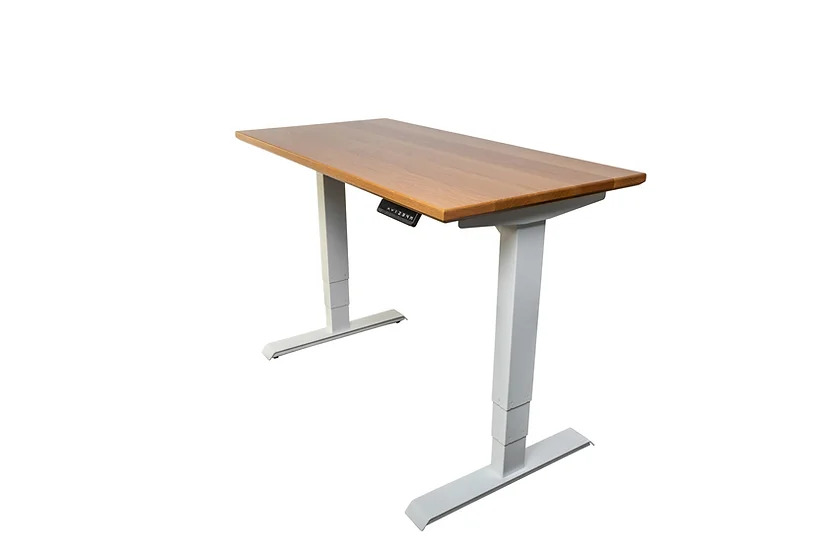 White Oak Premier Sit-Stand Office Desk