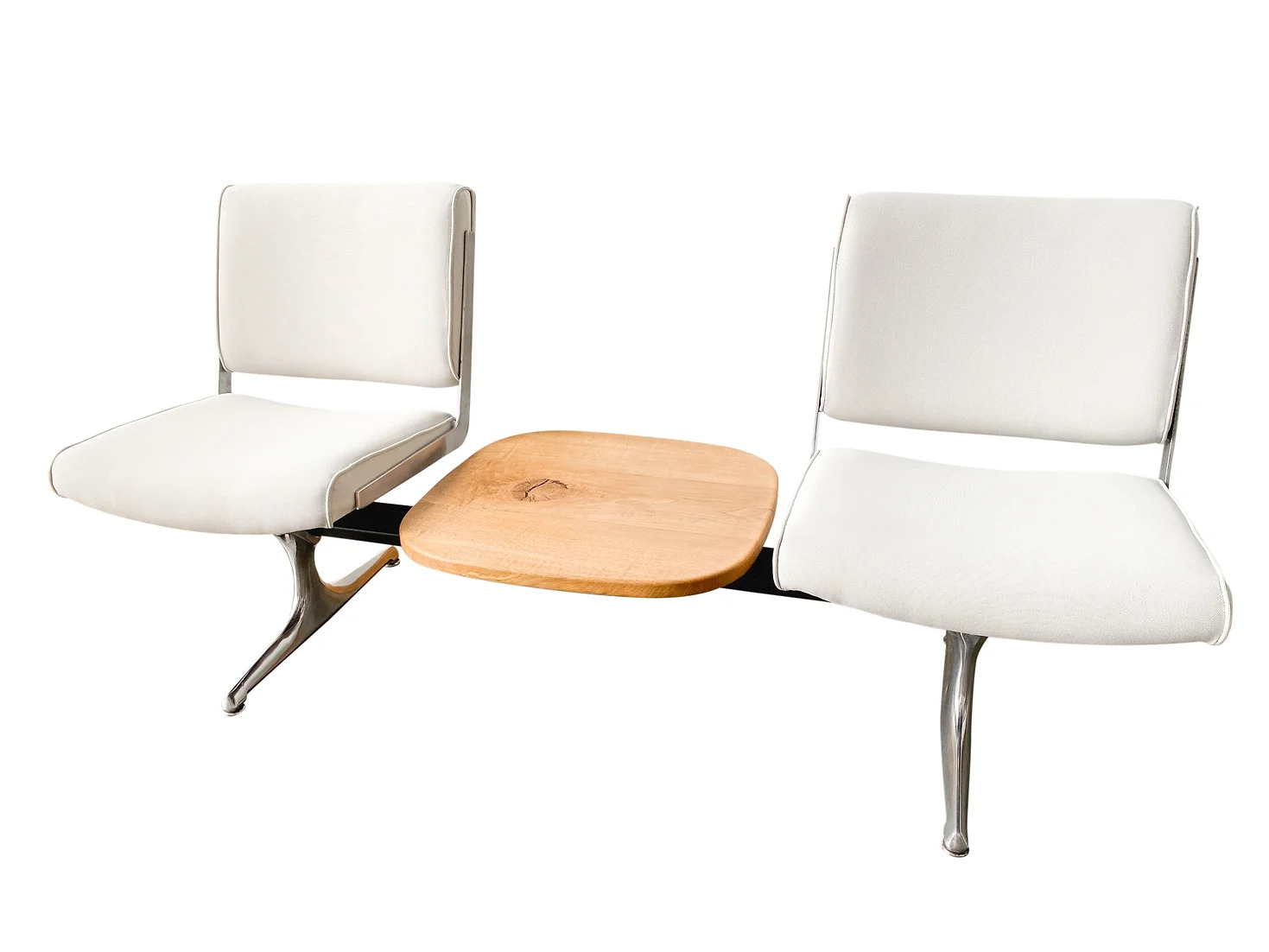 Bridgetown Luna Trapeze Studio Couch with White Oak Table