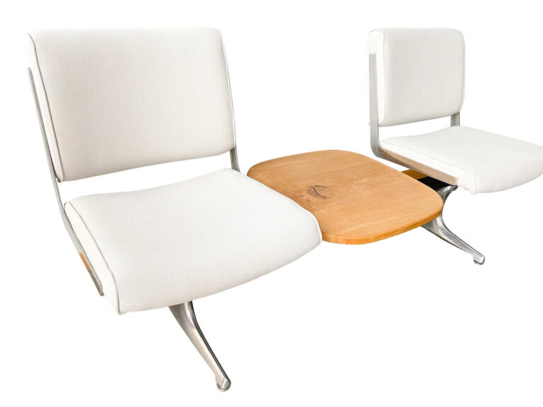 Bridgetown Luna Trapeze Studio Couch with White Oak Table