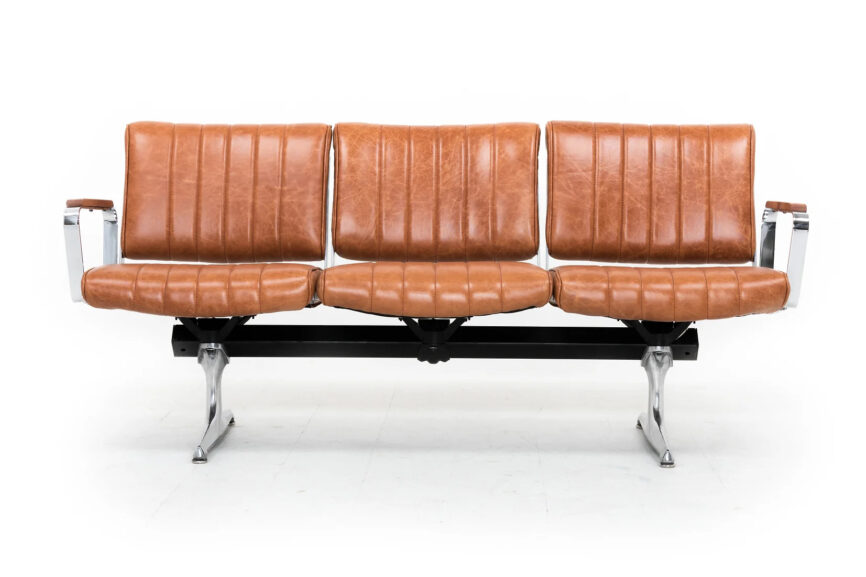 Hawthorne Brown Leather Studio Couch