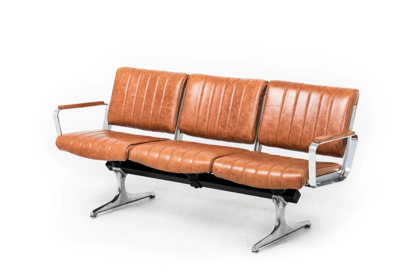 Hawthorne Brown Leather Studio Couch