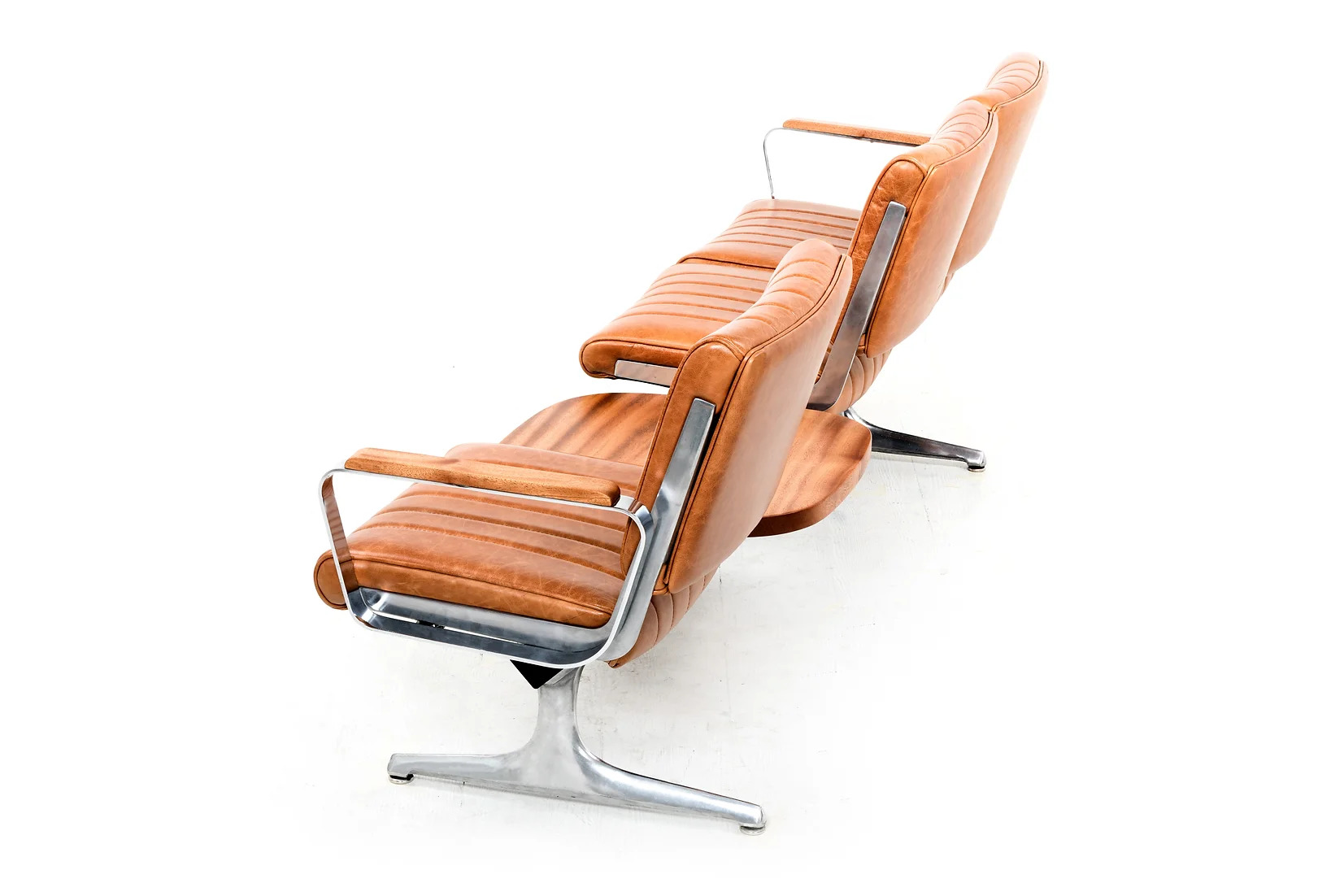 Hawthorne Brown Leather Studio Sofa with Table