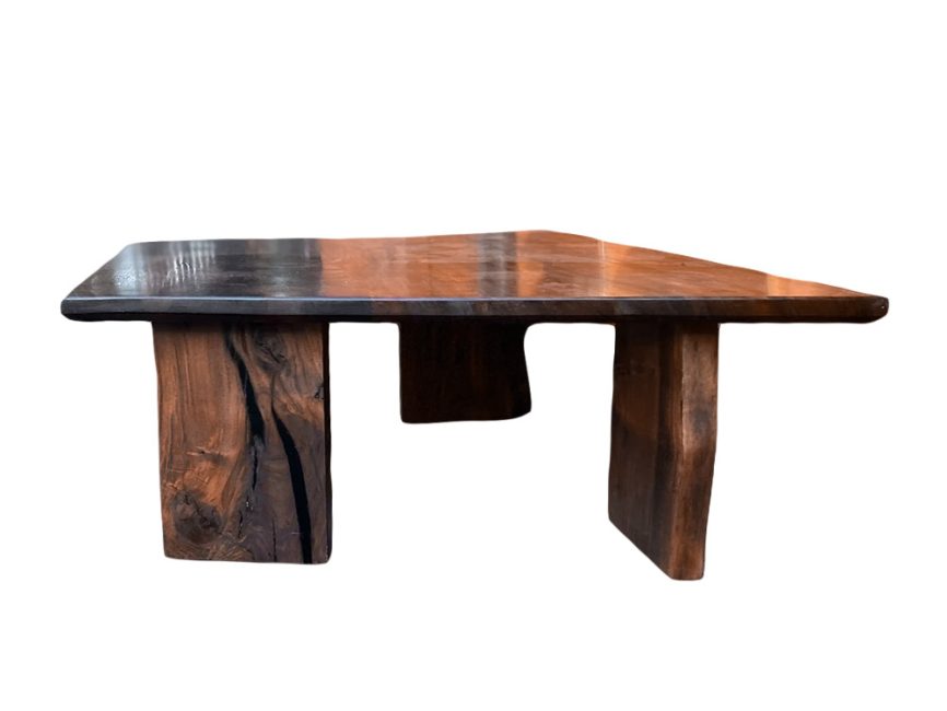 wild Oregon black walnut coffee table with live edge legs